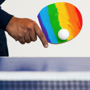 Pala De Ping Pong Pintura de aceite Colores arcoiris Lesbianas Gays 