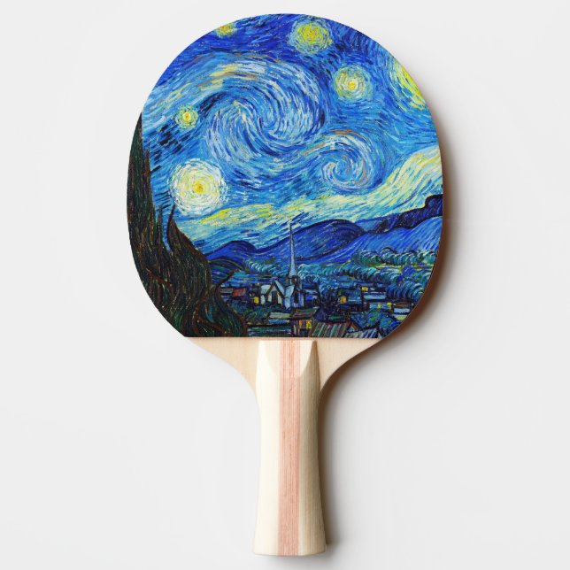 Pala De Ping Pong Pintura de arte de Guay Starry Night Vincent Van G (Reverso)