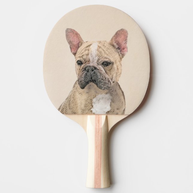 Pala De Ping Pong Pintura de Bulldog francés (Sable) - Cuto original (Anverso)