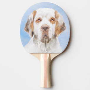 Pala De Ping Pong Pintura de Clumber Spaniel - Arte de Perro Origina