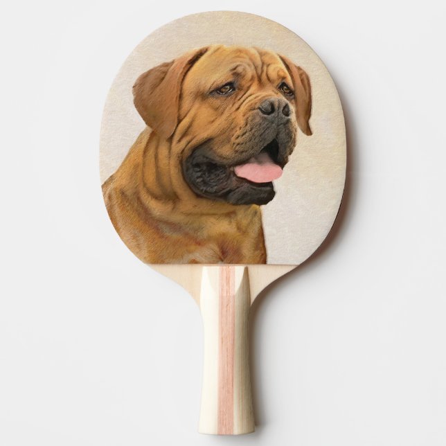 Pala De Ping Pong Pintura de Dogue de Burdeos - Arte de perro origin (Anverso)