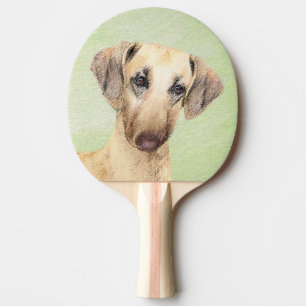 Pala De Ping Pong Pintura de eslúpulos - Arte de perro original lind