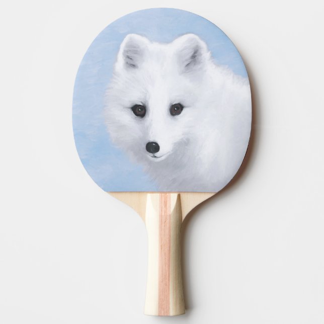 Pala De Ping Pong Pintura de Fox Ártica - Arte de Vida Silvestre Ori (Anverso)