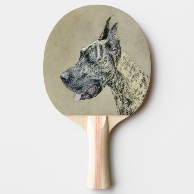 Pala De Ping Pong Pintura de gran dano (Brindle) - Arte original del (Anverso)