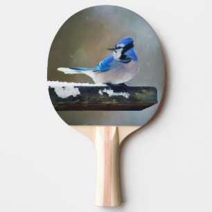Pala De Ping Pong Pintura de Jay azul - Arte de pájaro original