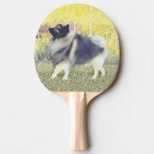 Pala De Ping Pong Pintura de Keeshond Aspen - Arte Perro Original Cu