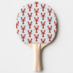 Pala De Ping Pong Pintura de langosta franja azul náutica costera