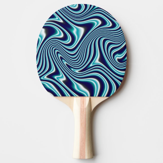 Pala De Ping Pong Pintura de martillaje de fluido azul (Anverso)