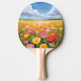 Pala De Ping Pong Pintura de paisaje de campo de flores