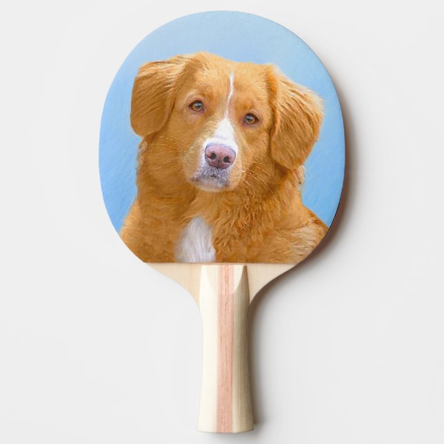 Pala De Ping Pong Pintura de perro de la recuperación del pato de Nu (Anverso)
