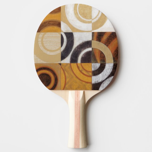 Pala De Ping Pong Pintura moderna con patrones circulares (Anverso)