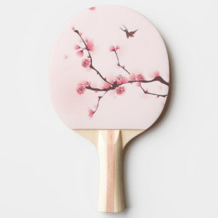 Pala De Ping Pong Pintura oriental del estilo, flor de cerezo