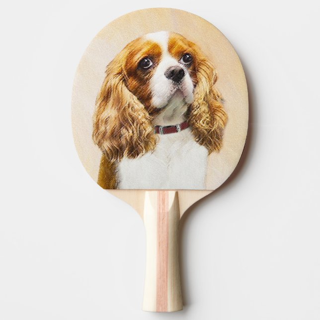 Pala De Ping Pong Pintura original de Cavalier King Charles Spaniel (Anverso)