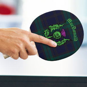 Pala De Ping Pong Pista escocesa sobre nombre personalizado tartán o