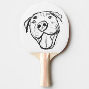 Pala De Ping Pong pitbull dibujar simples amantes del perro blanco n