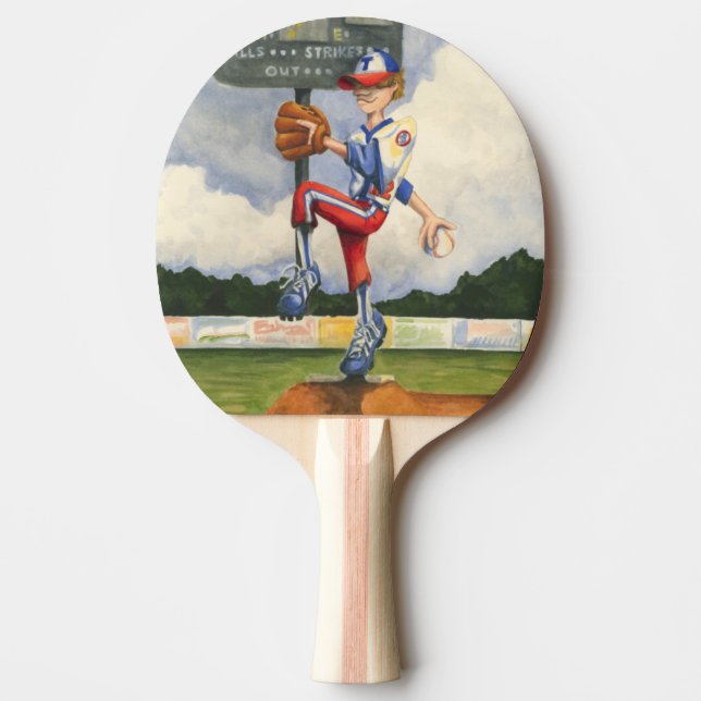 Pala De Ping Pong Pitcher de béisbol en Mound por Jay Throckmorton (Anverso)
