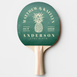 Pala De Ping Pong Pizarra Verde Tropical Boda de Piña
