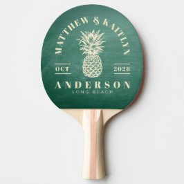 Pala De Ping Pong Pizarra Verde Tropical Boda de Piña