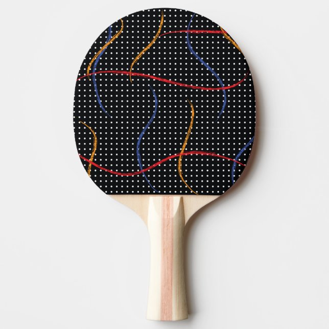 Pala De Ping Pong Placa y puntos de pintura retro (Anverso)