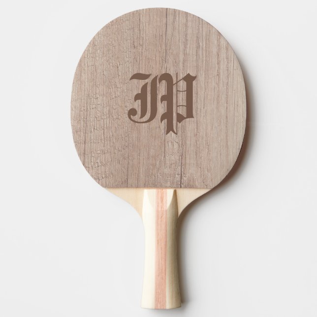 Pala De Ping Pong Plano de tablero de madera parece plantilla de mon (Anverso)