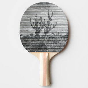 Pala De Ping Pong Plantas de Cactus Sobre Tablas de Madera Foto en B