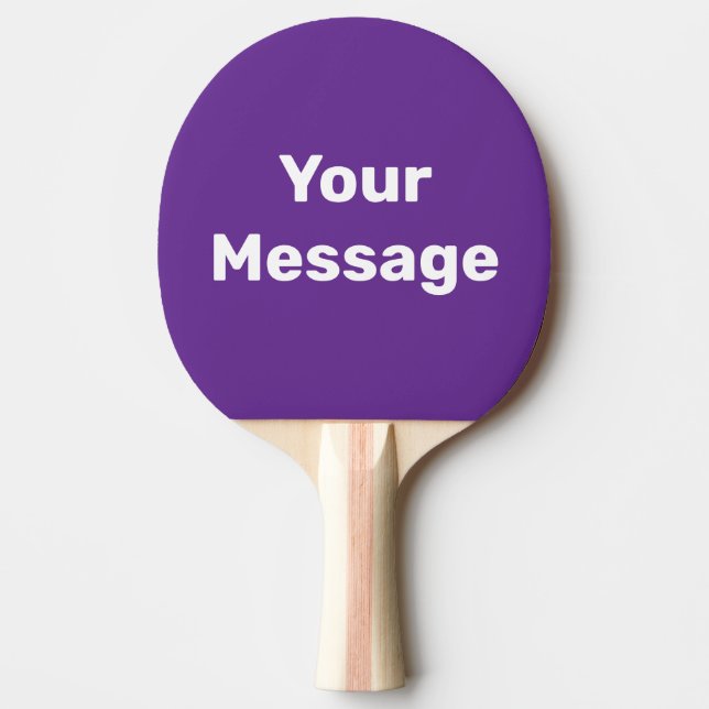 Pala De Ping Pong Plantilla de texto simple morado y blanco (Anverso)