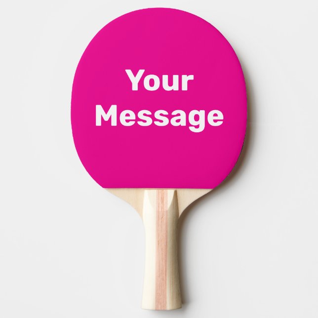 Pala De Ping Pong Plantilla de texto simple profundo rosa y blanco (Anverso)