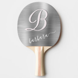 Pala De Ping Pong Plata Metalizado cepillado personalizada