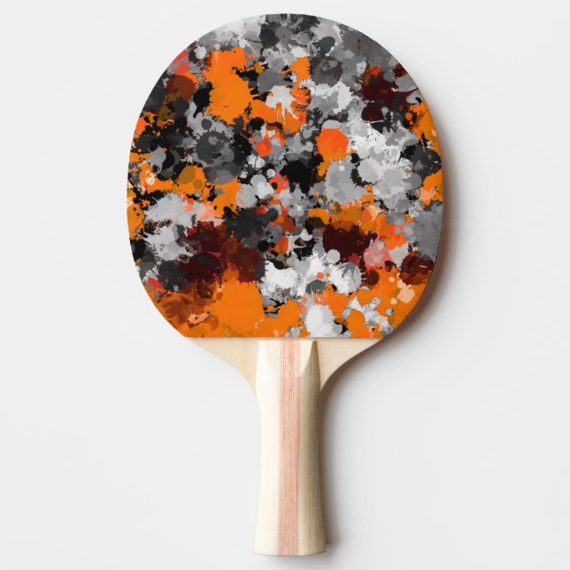 Pala De Ping Pong Plato de pintura Naranja y gris (Anverso)