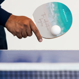 Pala De Ping Pong playa de arena tropical océano la aventura comienz