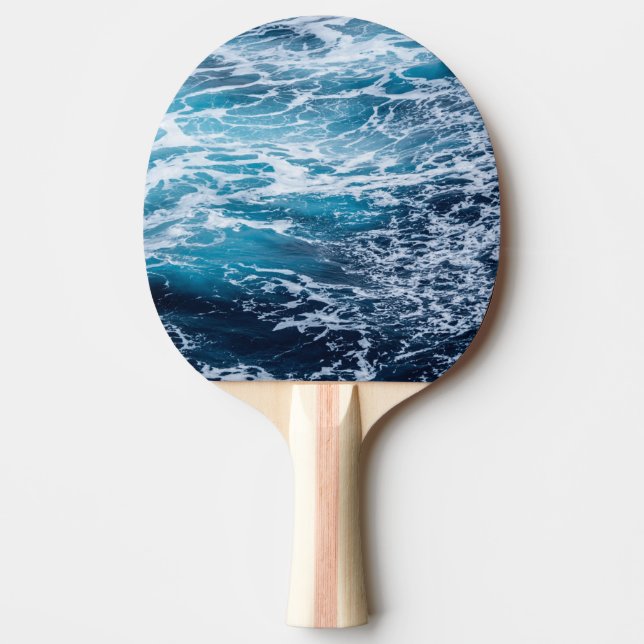Pala De Ping Pong Playa de verano del océano azul (Anverso)