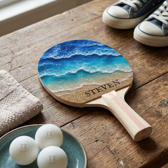 Pala De Ping Pong Playa Falso Resina Epoxy Costero  (Subido por el creador)