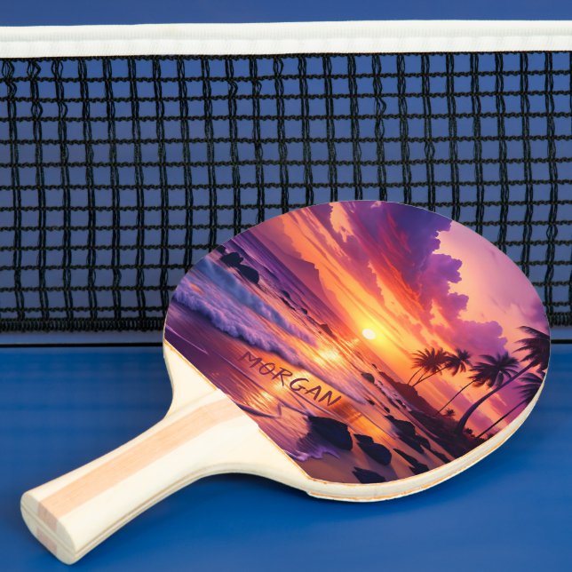 Pala De Ping Pong Playa Tropical Personalizada Sunset - Costa Dreamy (in situ)