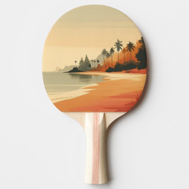 Pala De Ping Pong Playa vintage/retro/tropical (Anverso)