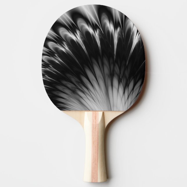 Pala De Ping Pong Plumas negras y blancas (Reverso)