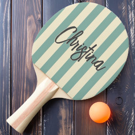 Pala De Ping Pong Polo a rayas de mediados de siglo Pintura de arrec