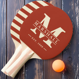 Pala De Ping Pong Polo con superposición de monograma y nombre Burnt