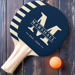 Pala De Ping Pong Polo con superposición de monograma y nombre Deep 