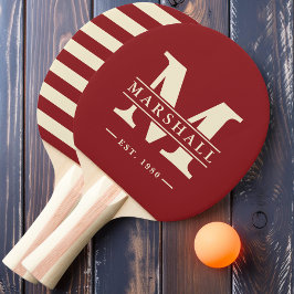 Pala De Ping Pong Polo con superposición de monograma y nombre Deep 