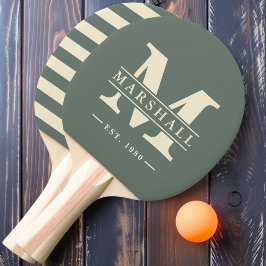 Pala De Ping Pong Polo con superposición de monograma y nombre Gris 