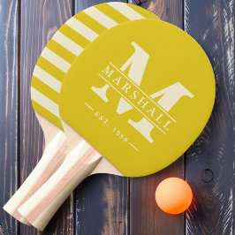 Pala De Ping Pong Polo con Superposición de Monograma y Nombre Limón
