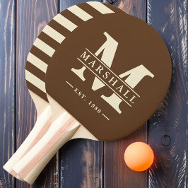Pala De Ping Pong Polo con superposición de monograma y nombre marró