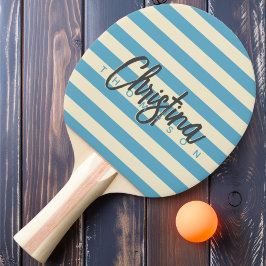 Pala De Ping Pong Polo de mediados de siglo Aqua Sky Nombre Pintado