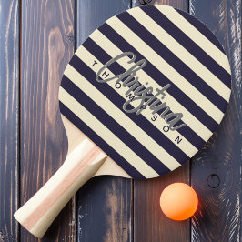 Pala De Ping Pong Polo de mediados de siglo Midnight Ocean Nombre Pi