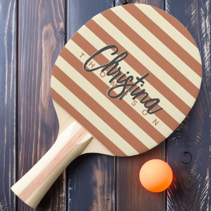 Pala De Ping Pong Polo de mediados de siglo Nombre pintado de Rosa P