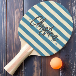 Pala De Ping Pong Polo de mediados de siglo pintado con el nombre De