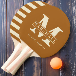 Pala De Ping Pong Polo Monograma y Nombre Superpuesto Burnt Sand