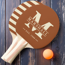Pala De Ping Pong Polo Monograma y Nombre Superpuesto Desert Sun