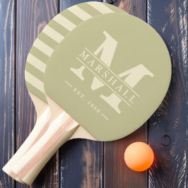 Pala De Ping Pong Polo Monograma y Nombre Superpuesto Dust Sage