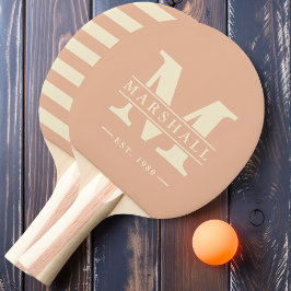 Pala De Ping Pong Polo Monograma y Nombre Superpuesto Sweet Peach